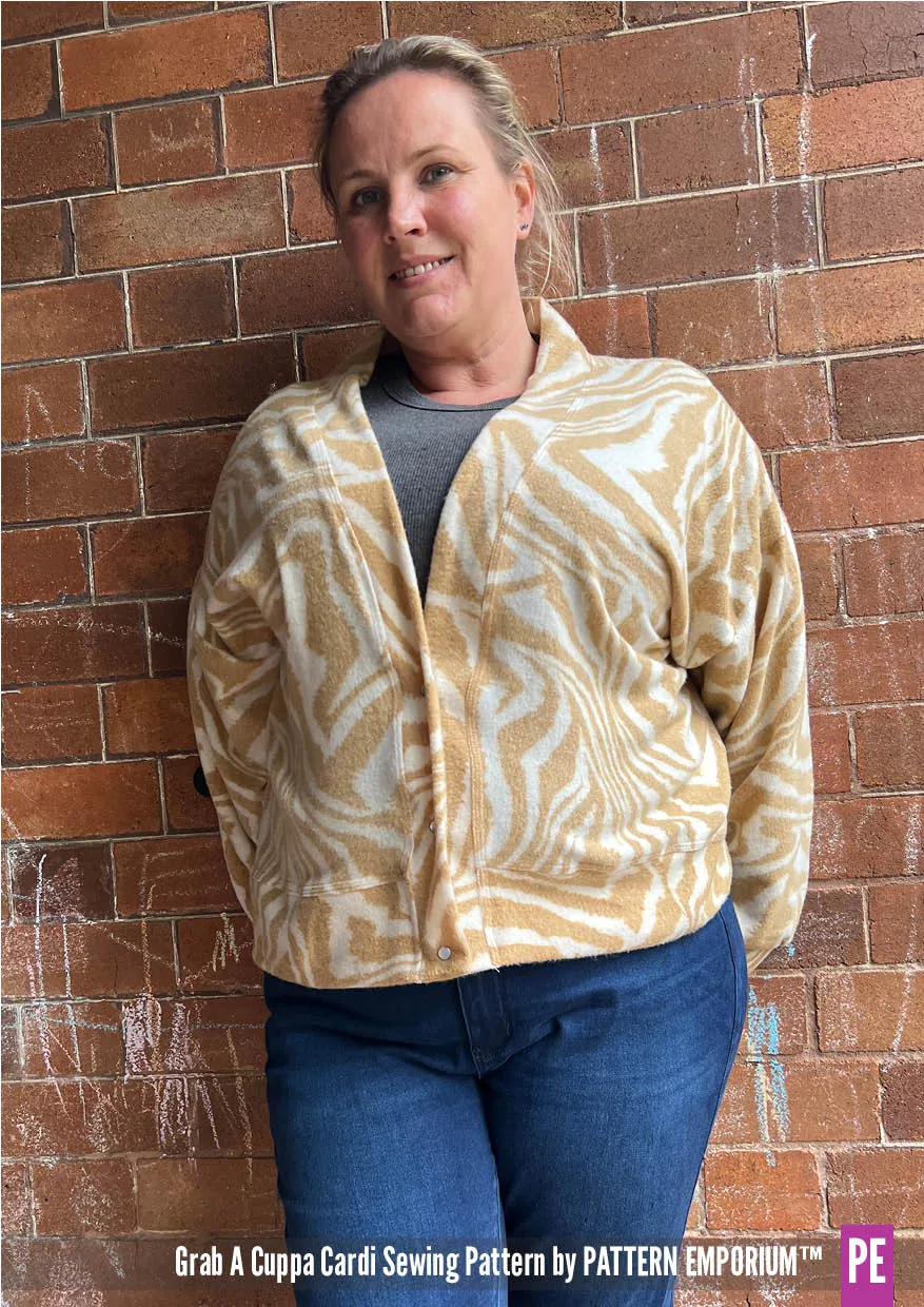 Grab A Cuppa Cardi | Oversized Cardi Sewing Pattern