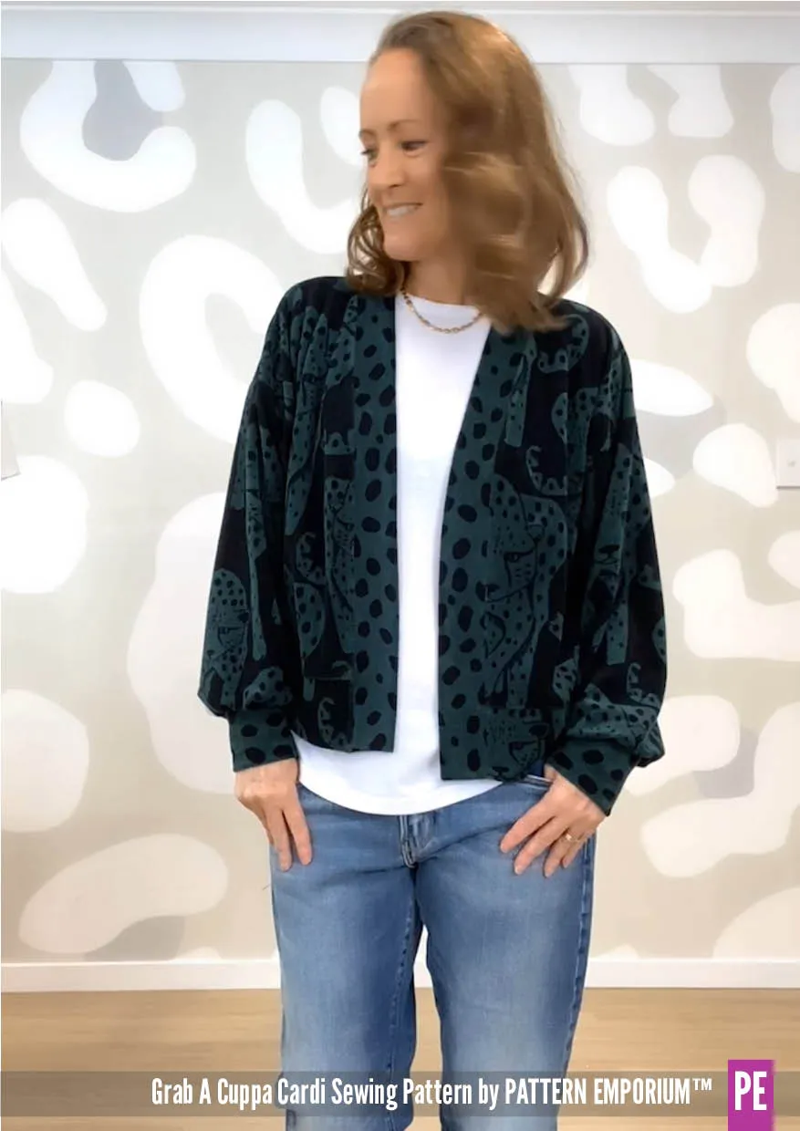 Grab A Cuppa Cardi | Oversized Cardi Sewing Pattern