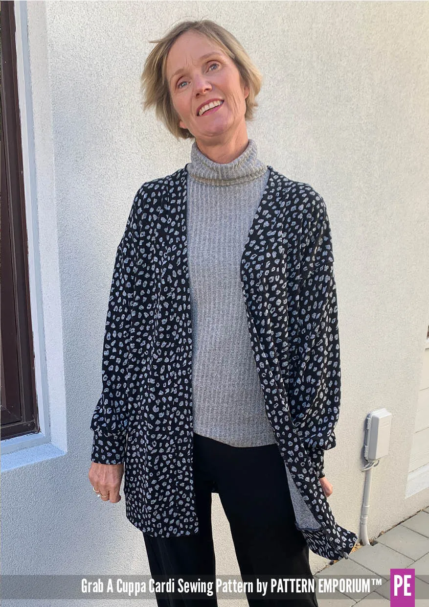 Grab A Cuppa Cardi | Oversized Cardi Sewing Pattern