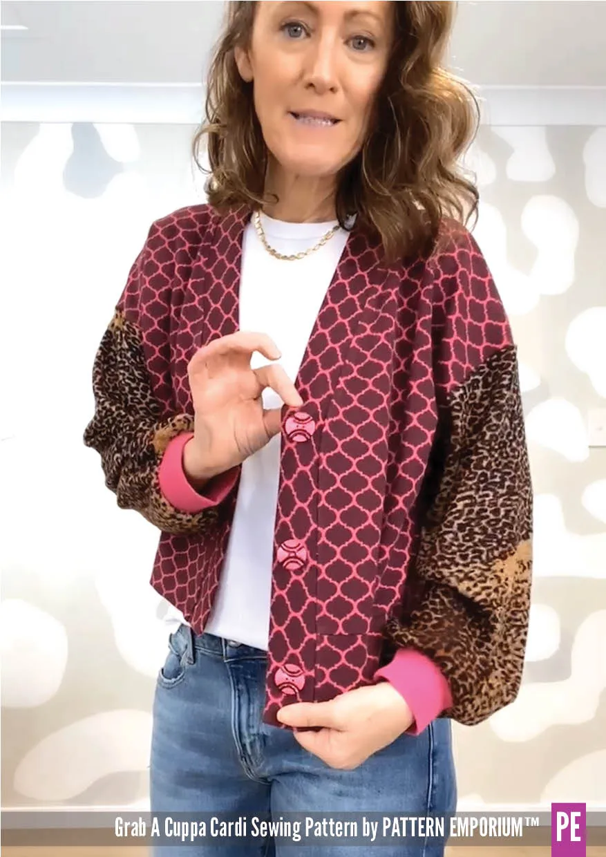 Grab A Cuppa Cardi | Oversized Cardi Sewing Pattern