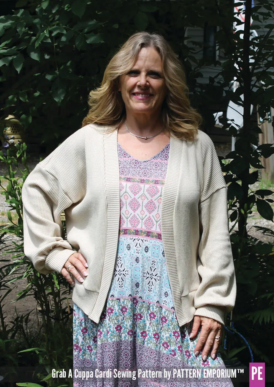 Grab A Cuppa Cardi | Oversized Cardi Sewing Pattern
