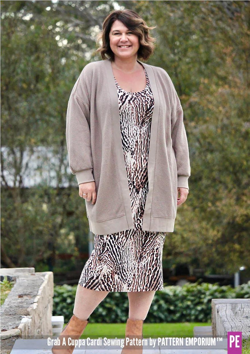 Grab A Cuppa Cardi | Oversized Cardi Sewing Pattern