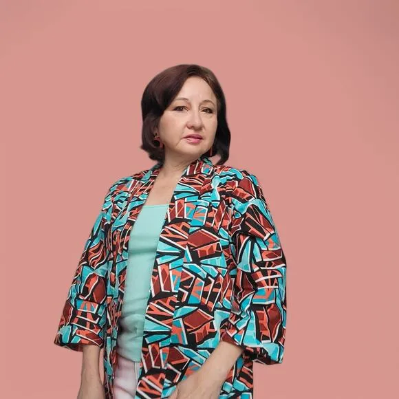Graphic Geometrics Mid Century Mod Pink 60s Psychedelic Long Coat Handmade Teal