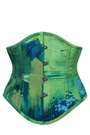 Green and Blue Colour Blot Waspie Corset