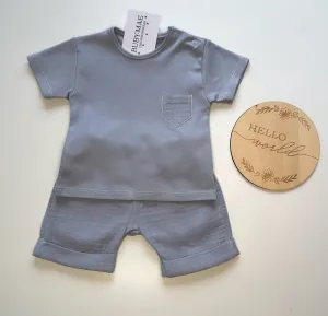 Grey Shorts & T-Shirt Set - Bobby