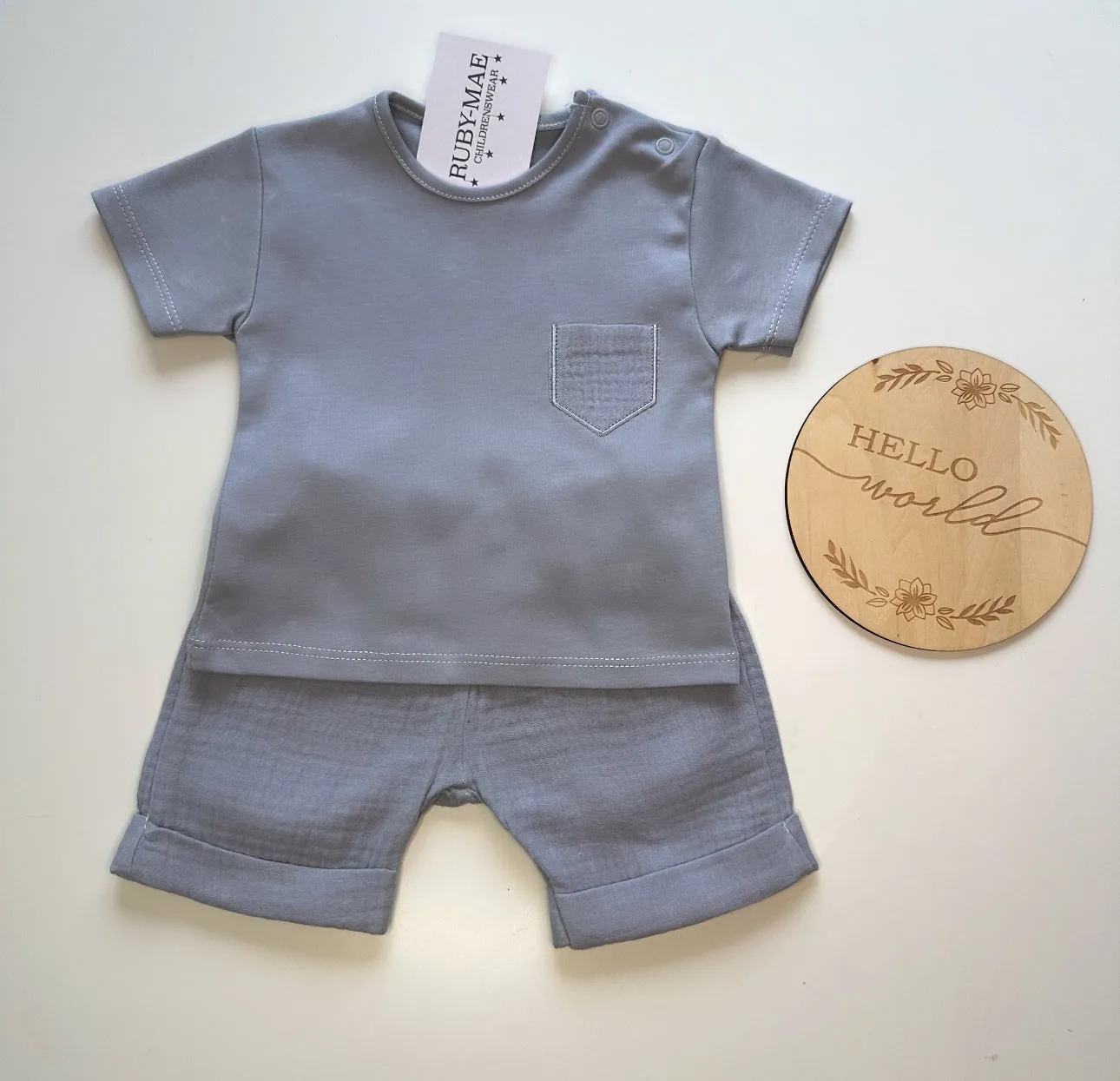 Grey Shorts & T-Shirt Set - Bobby