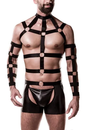 Grey Velvet Mens Harness Set