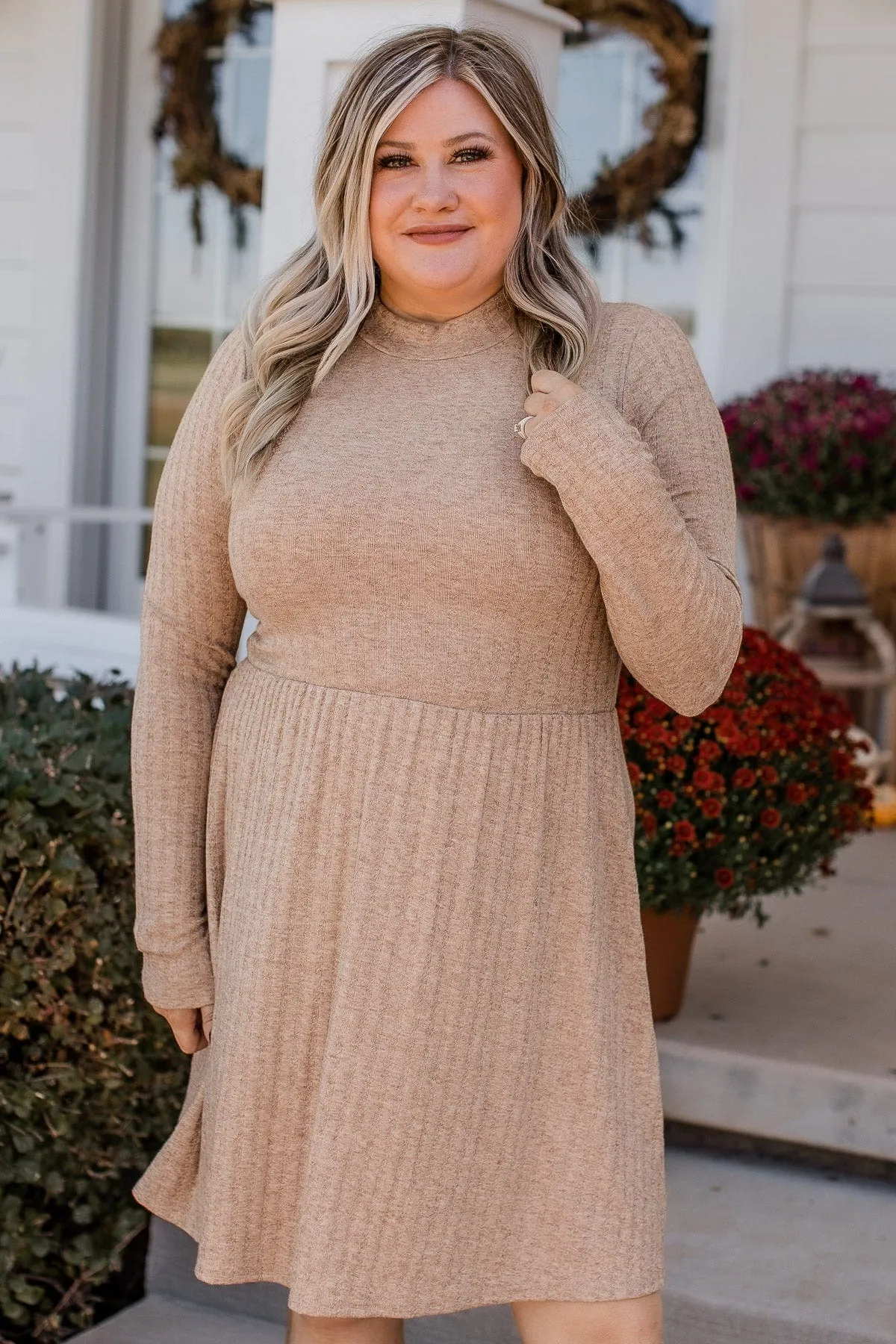 Growing Gratitude Knit Dress- Mocha