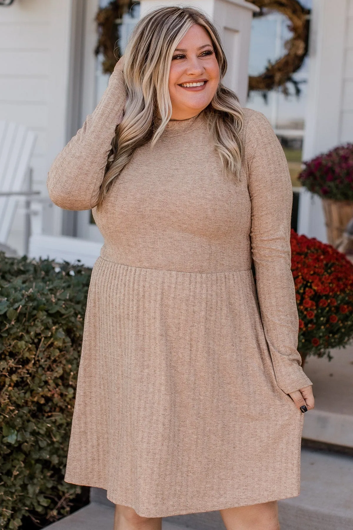 Growing Gratitude Knit Dress- Mocha