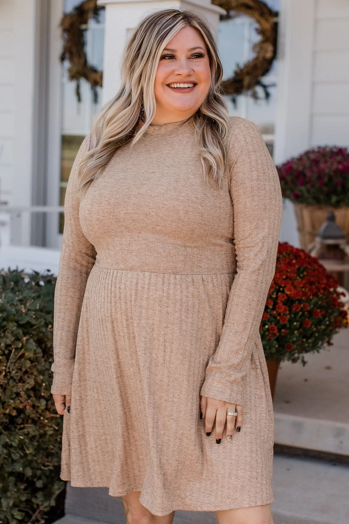 Growing Gratitude Knit Dress- Mocha
