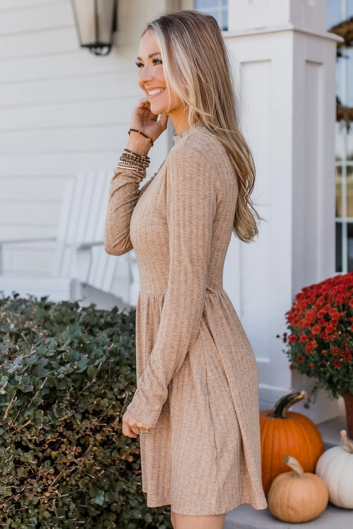 Growing Gratitude Knit Dress- Mocha