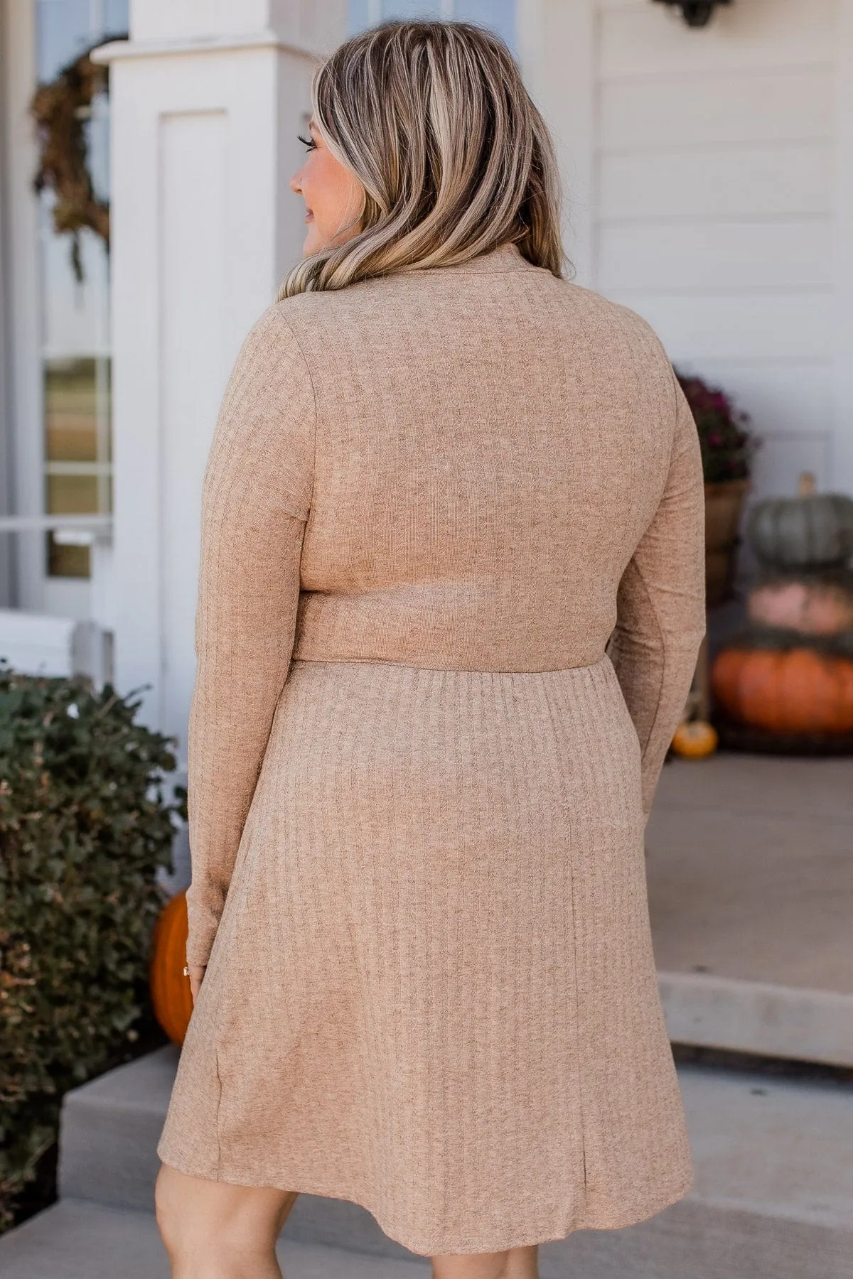 Growing Gratitude Knit Dress- Mocha