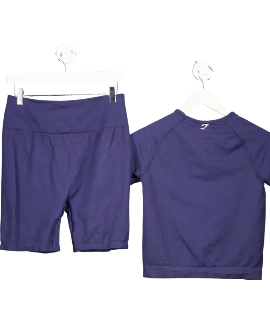 gymshark Blue Vital Seamless Shorts & Vital Seamless Tight T-shirt UK XL