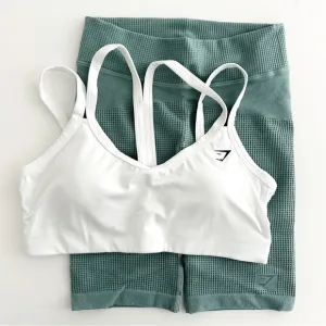 Gymshark M/M Pause Seamless Cycling Shorts &amp; Strap Feature Sports Bra Set
