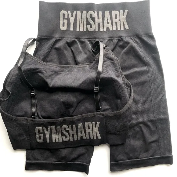 Gymshark S/S Flex Seamless Cycling Shorts &amp; Flex Seamless Strappy Sports Bra Set