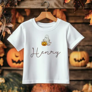 Halloween Ghost Personalised Toddler & Kids T Shirt