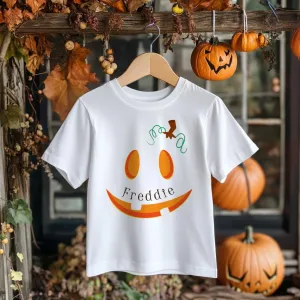 Halloween Pumpkin Personalised Toddler & Kids T Shirt