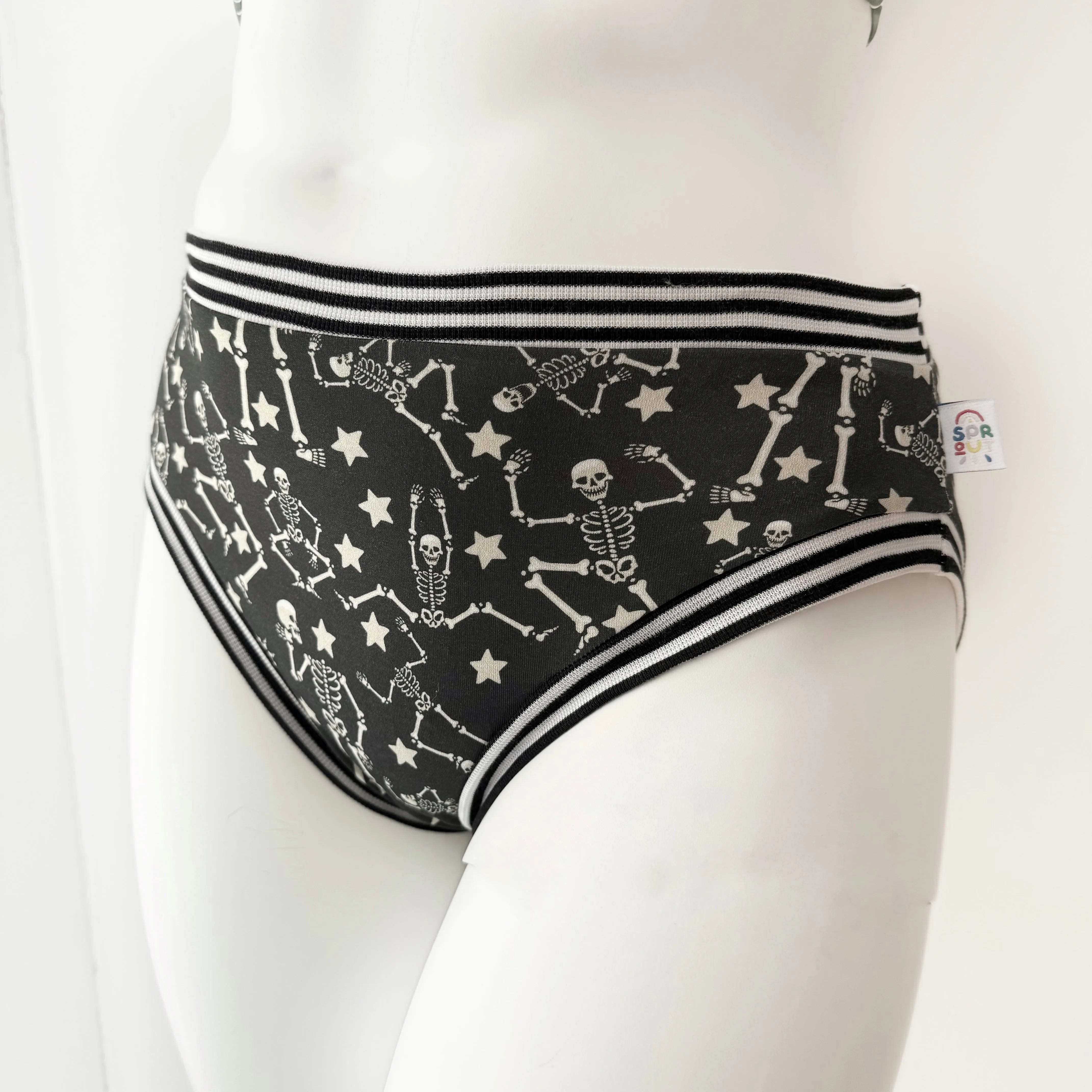 Halloween Skeleton Adult Pants | Women's Knickers | Organic Cotton Underwear