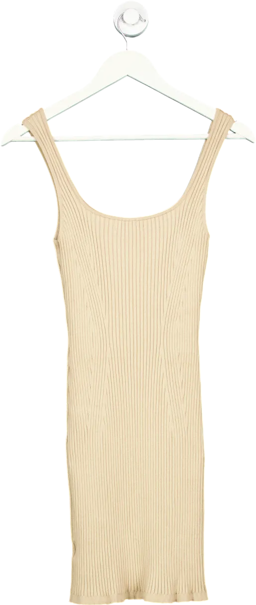 H&M Beige Ribbed Knit Dress UK M