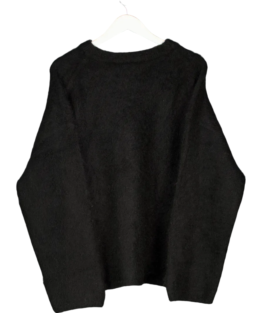 H&M Edition Black Fuzzy Oversized Mohair Blend Jumper UK XL