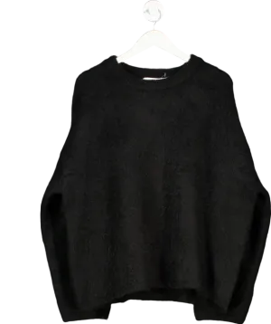 H&M Edition Black Fuzzy Oversized Mohair Blend Jumper UK XL