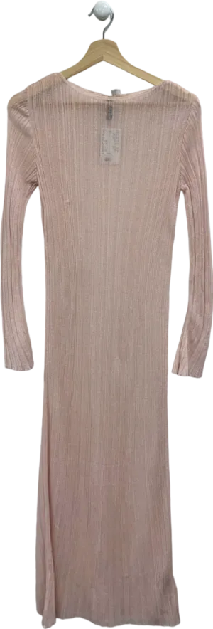 H&M Pink Ribbed Knit Dress UK M