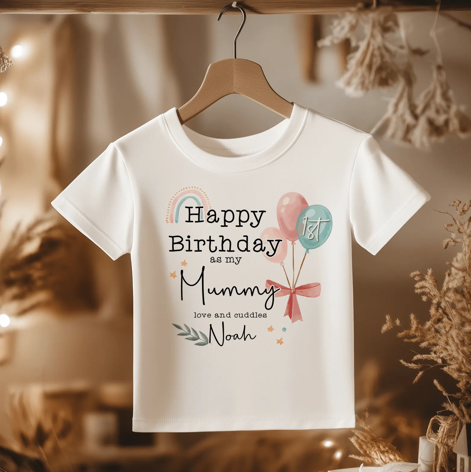 Happy Birthday As My Mummy Personalised Toddler & Kids T Shirt