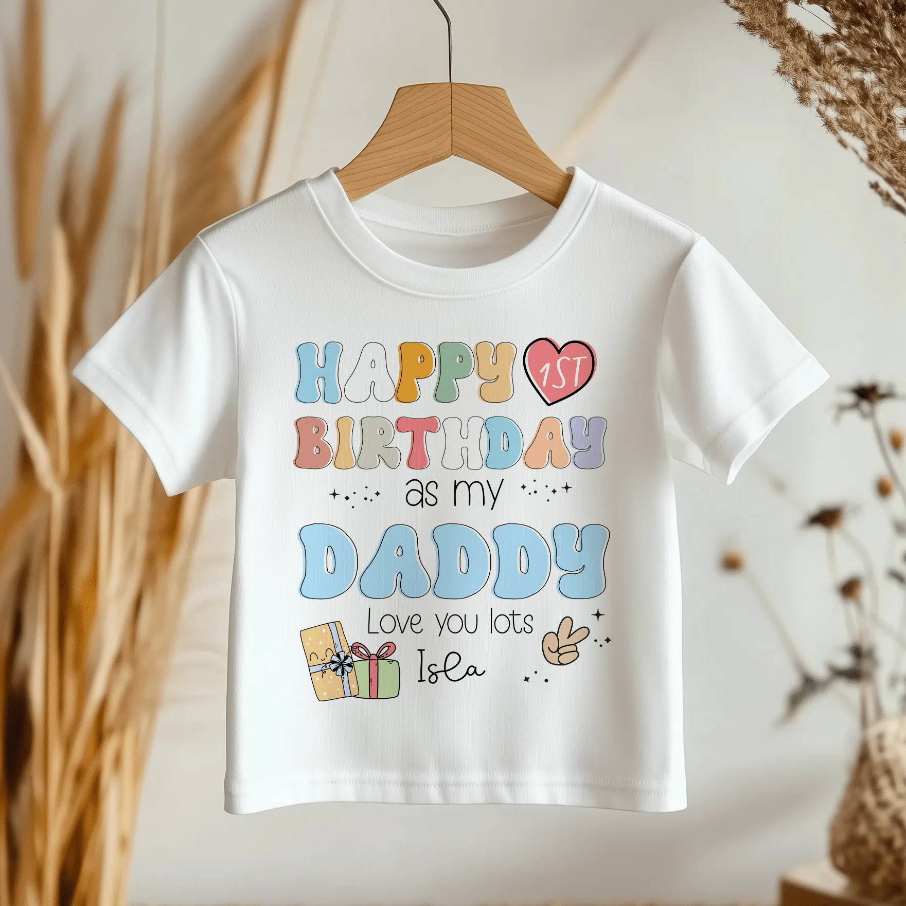 Happy Birthday Daddy Retro Personalised Toddler & Kids T Shirt