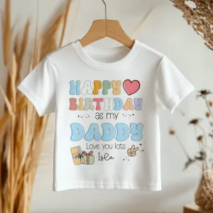 Happy Birthday Daddy Retro Personalised Toddler & Kids T Shirt
