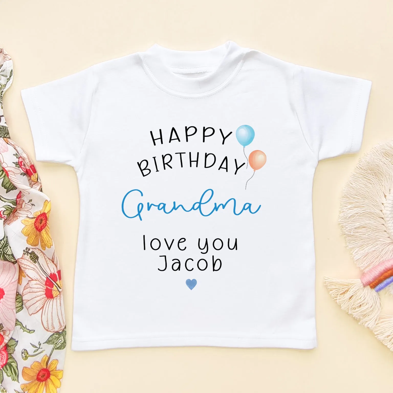 Happy Birthday Grandma Personalised Toddler & Kids T Shirt