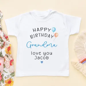 Happy Birthday Grandma Personalised Toddler & Kids T Shirt