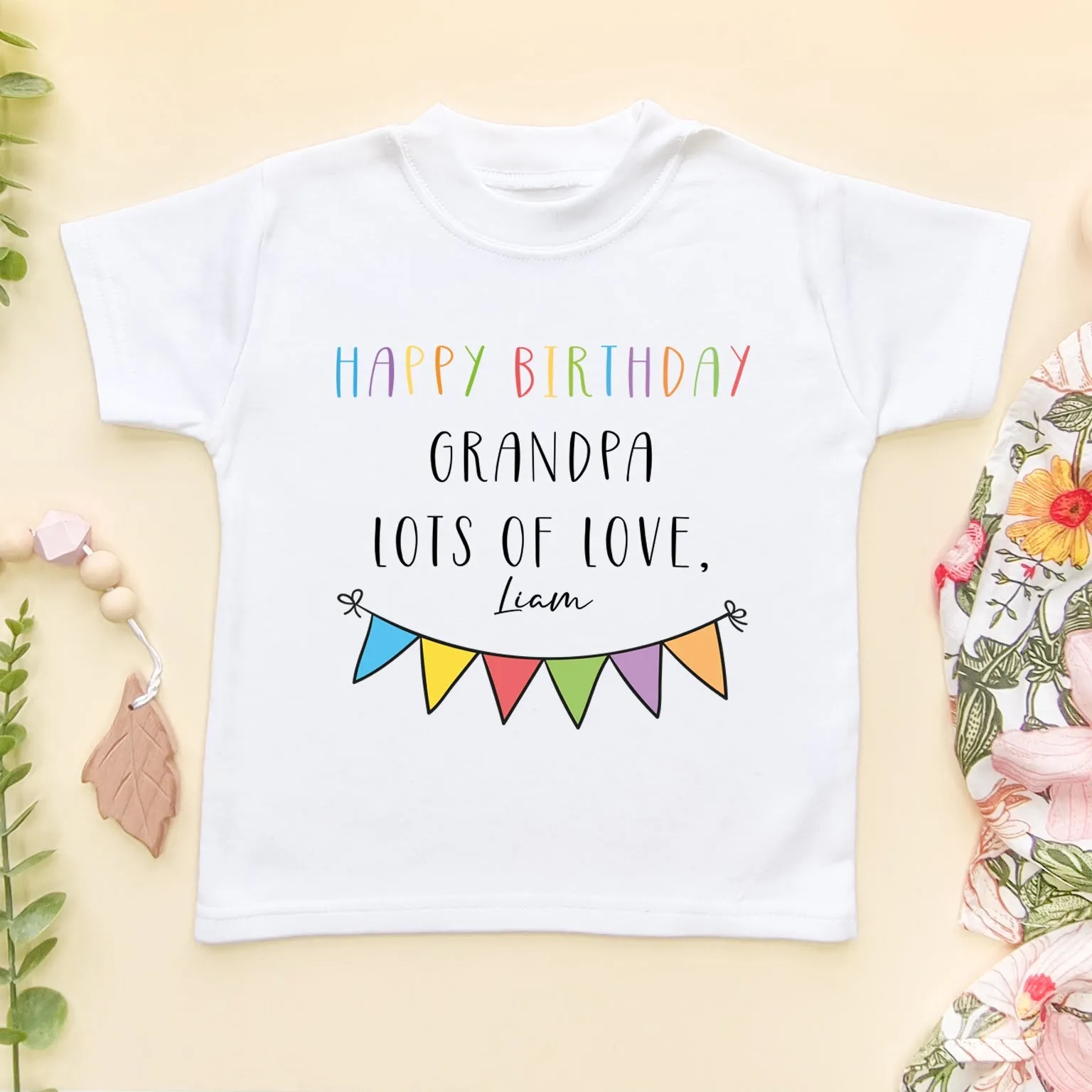 Happy Birthday Grandpa Personalised Toddler & Kids T Shirt