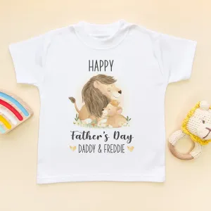 Happy Father's Day Lions Personalised Toddler & Kids T Shirt