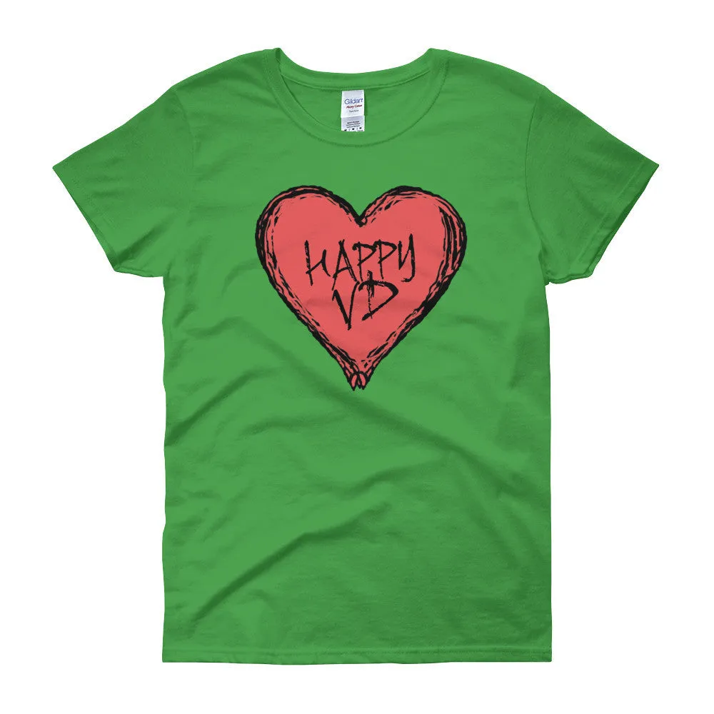 Happy VD Valentines Day Heart Fitted T-Shirt