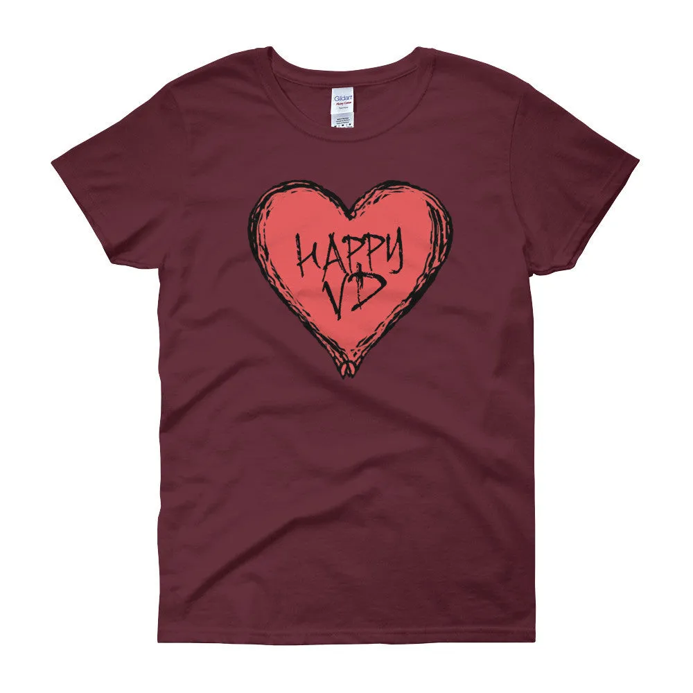 Happy VD Valentines Day Heart Fitted T-Shirt