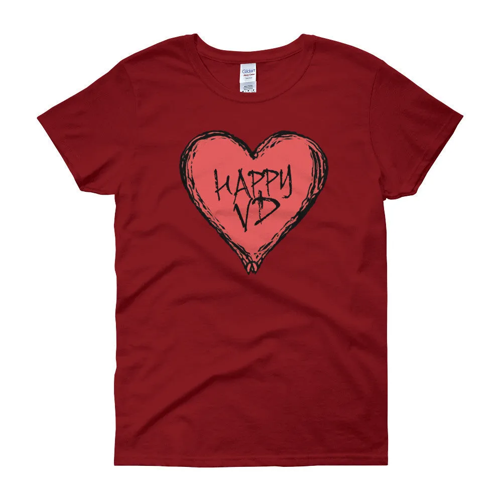 Happy VD Valentines Day Heart Fitted T-Shirt