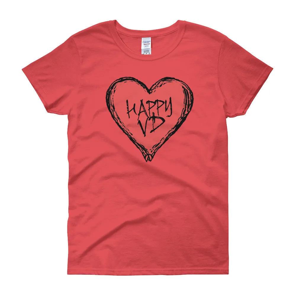 Happy VD Valentines Day Heart Fitted T-Shirt