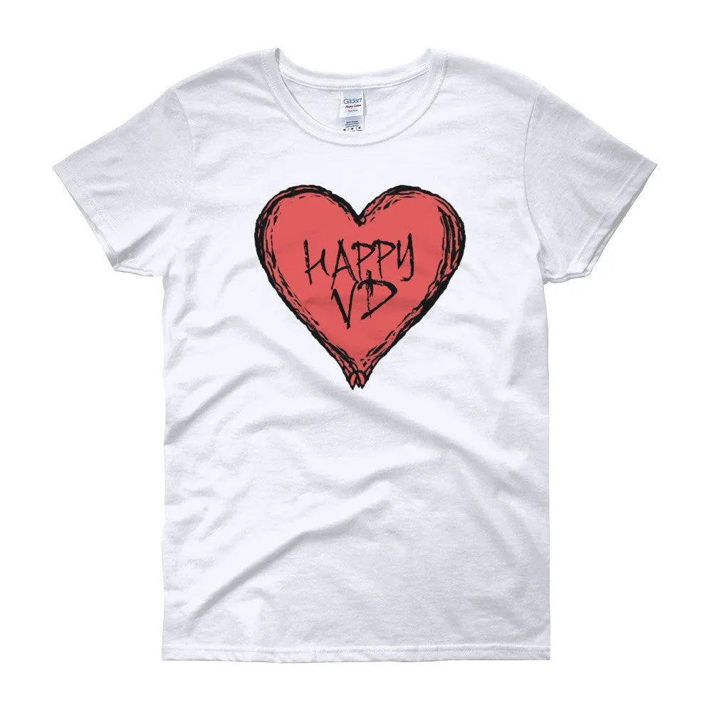 Happy VD Valentines Day Heart Fitted T-Shirt