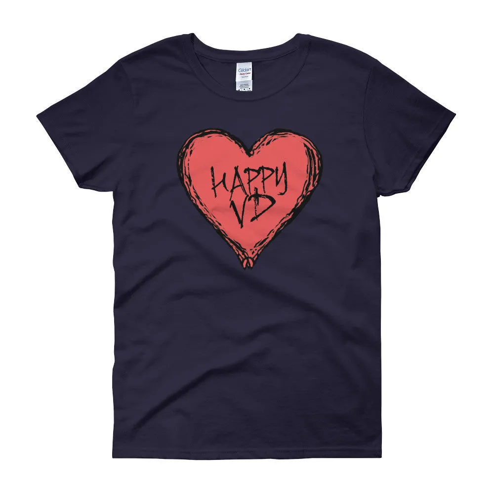 Happy VD Valentines Day Heart Fitted T-Shirt