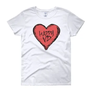 Happy VD Valentines Day Heart Fitted T-Shirt