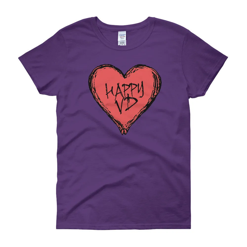Happy VD Valentines Day Heart Fitted T-Shirt