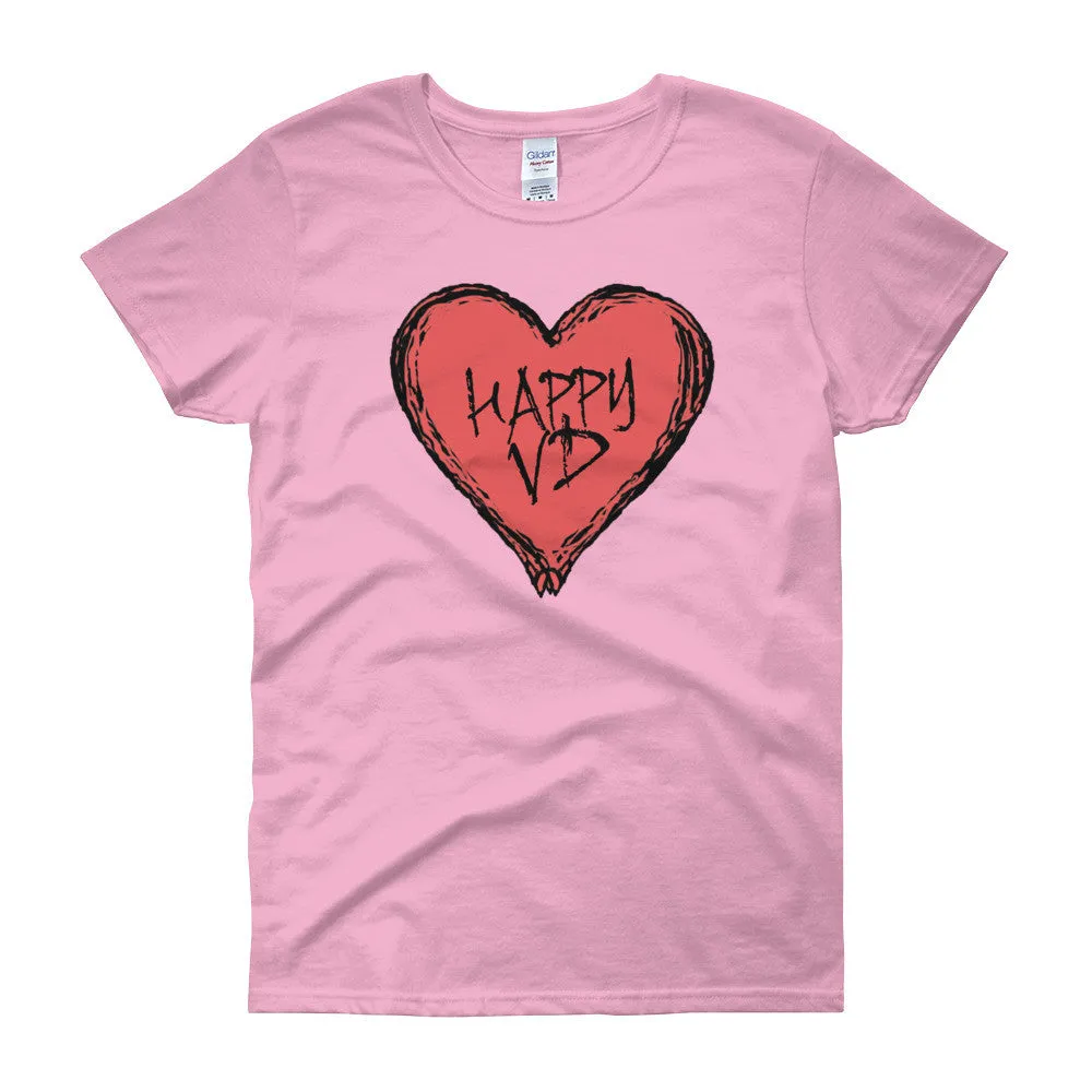 Happy VD Valentines Day Heart Fitted T-Shirt