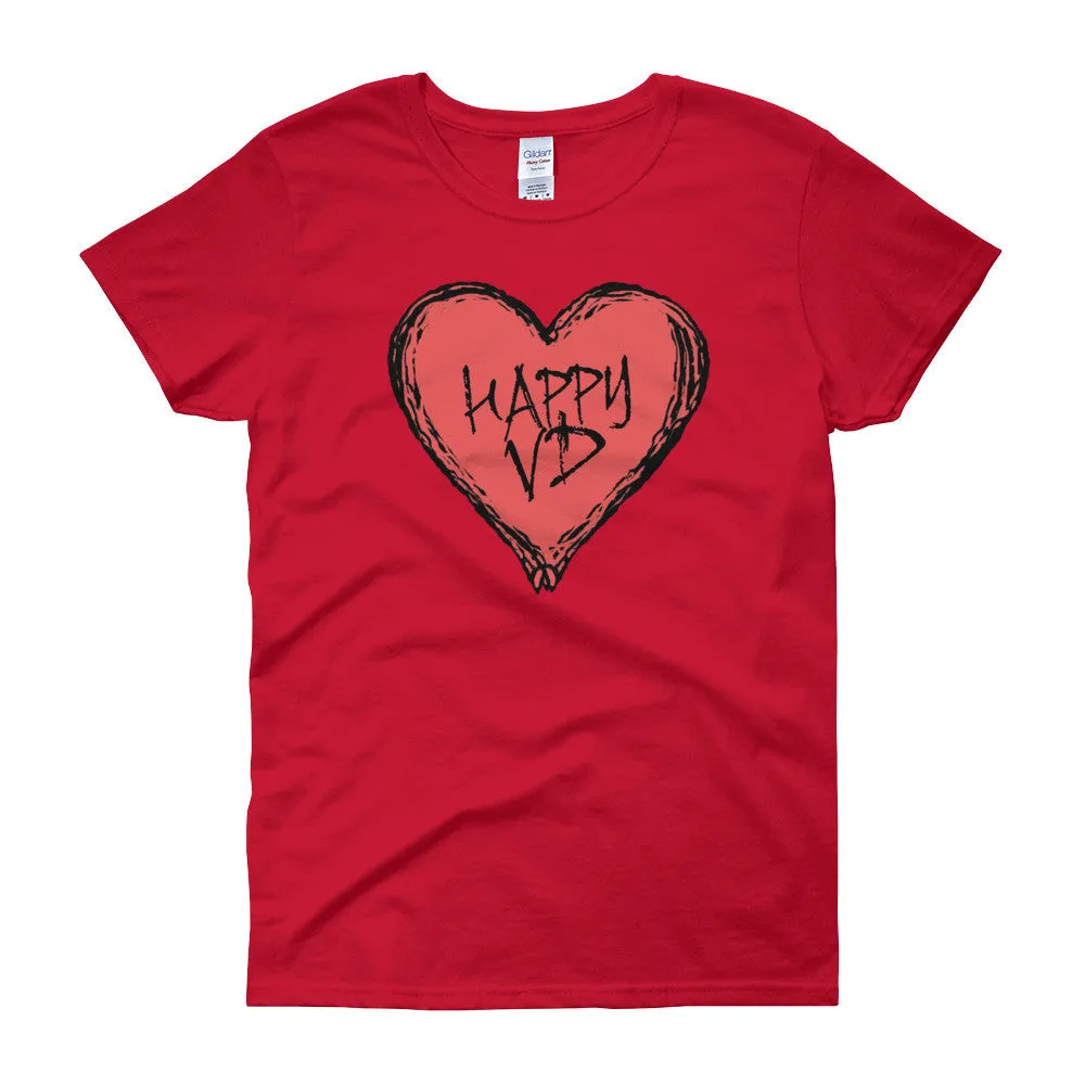 Happy VD Valentines Day Heart Fitted T-Shirt