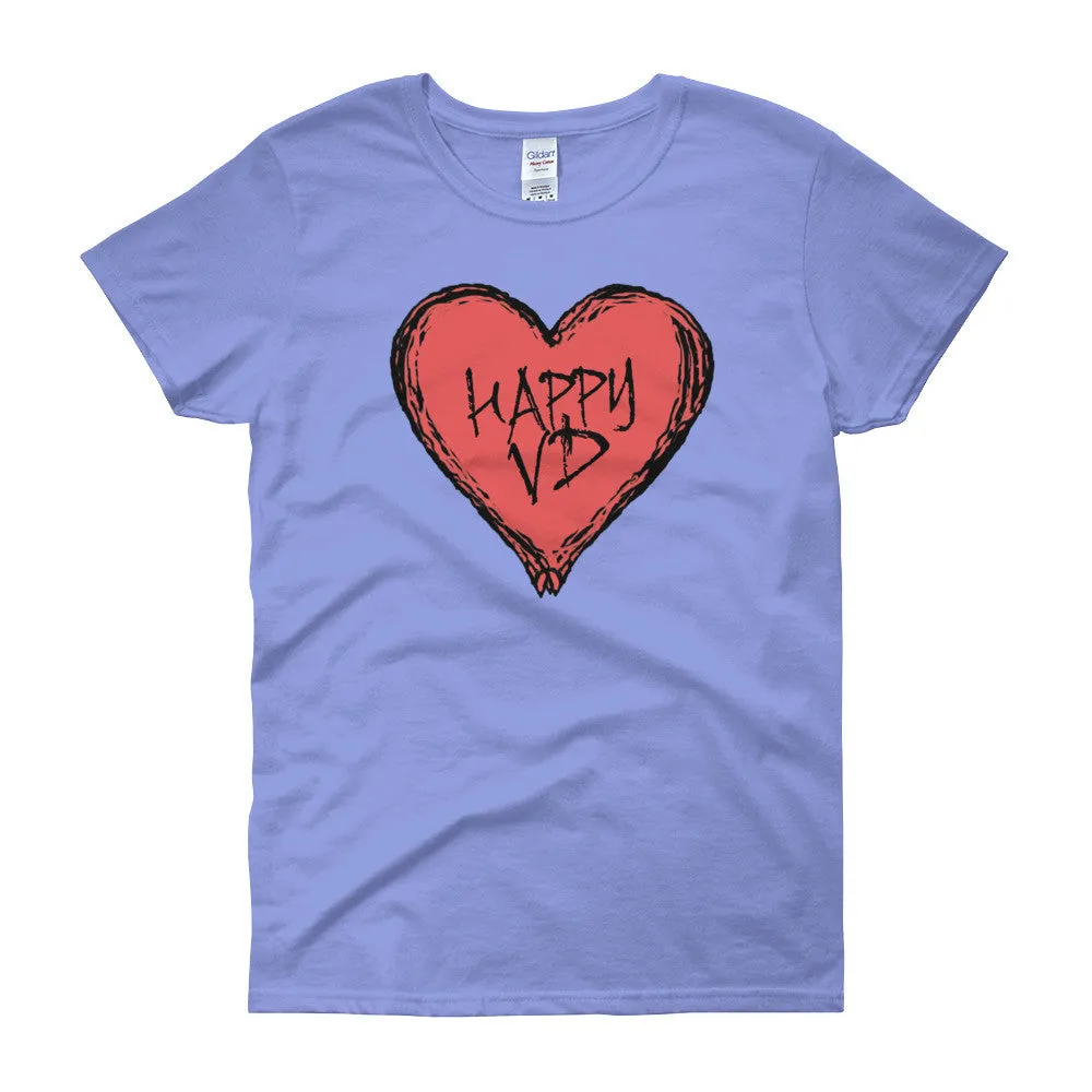 Happy VD Valentines Day Heart Fitted T-Shirt