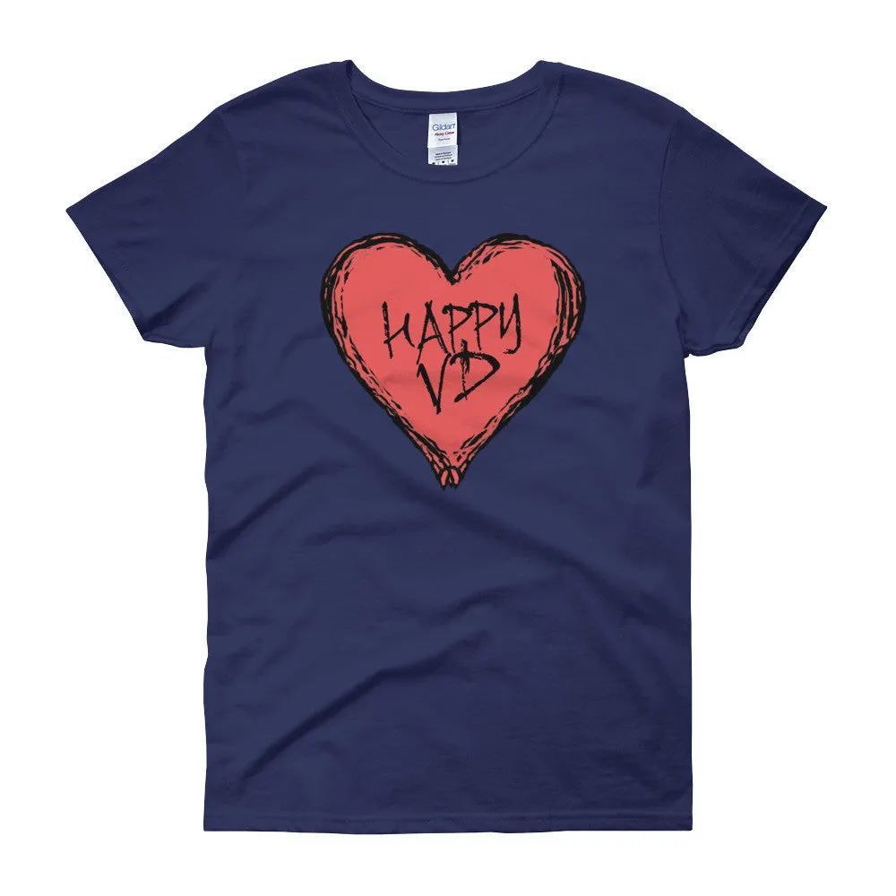 Happy VD Valentines Day Heart Fitted T-Shirt