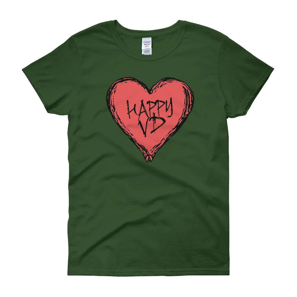 Happy VD Valentines Day Heart Fitted T-Shirt