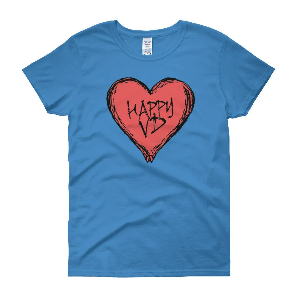Happy VD Valentines Day Heart Fitted T-Shirt