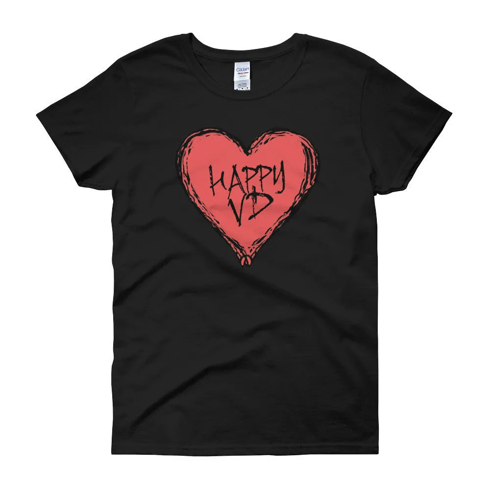 Happy VD Valentines Day Heart Fitted T-Shirt