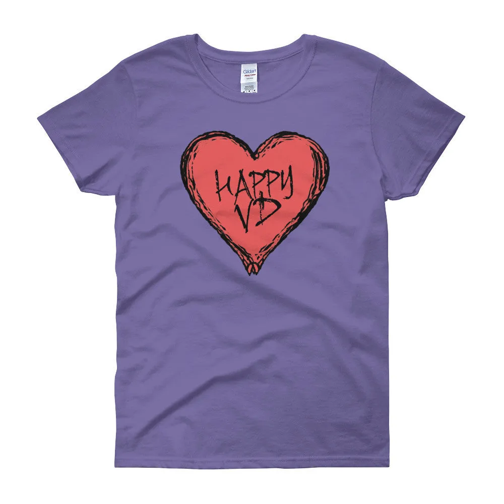 Happy VD Valentines Day Heart Fitted T-Shirt
