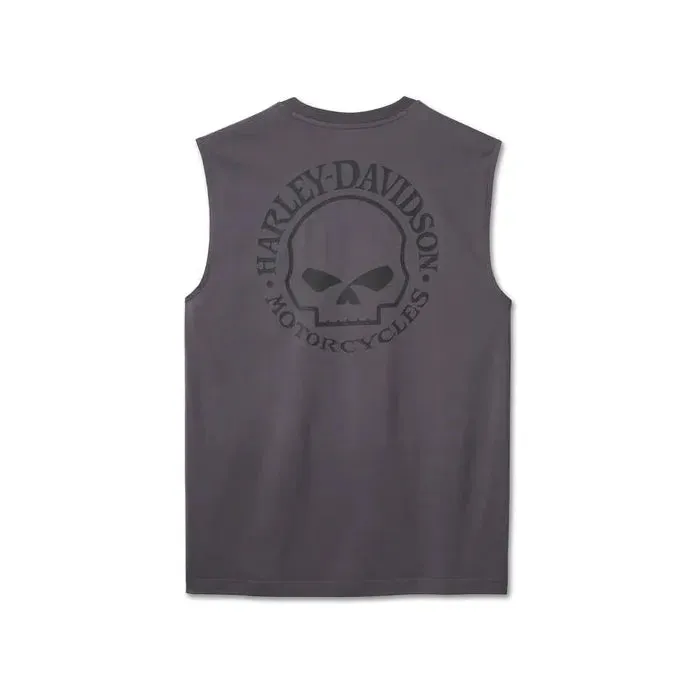 Harley-Davidson® Men's Willie G Skull Muscle Tee - Blackened Pearl